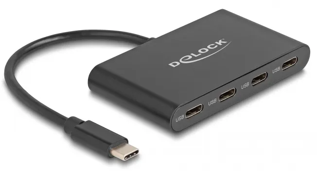 Delock USB-C Hub 3.2 Gen2 4xUSB-C Fe 10 Gbps 1x PD85W