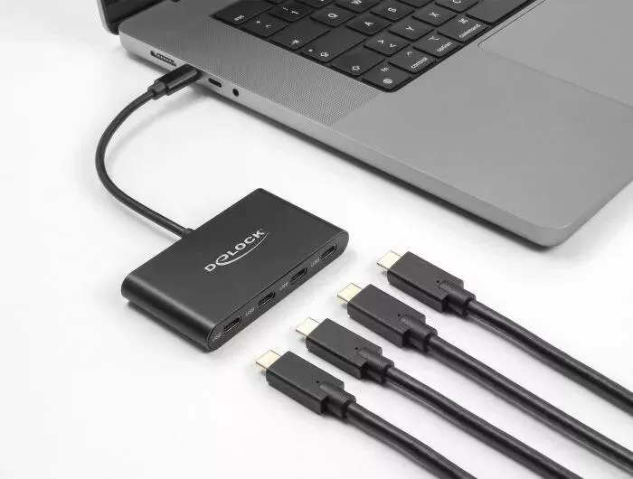 Delock USB-C Hub 3.2 Gen2 4xUSB-C Fe 10 Gbps 1x PD85W