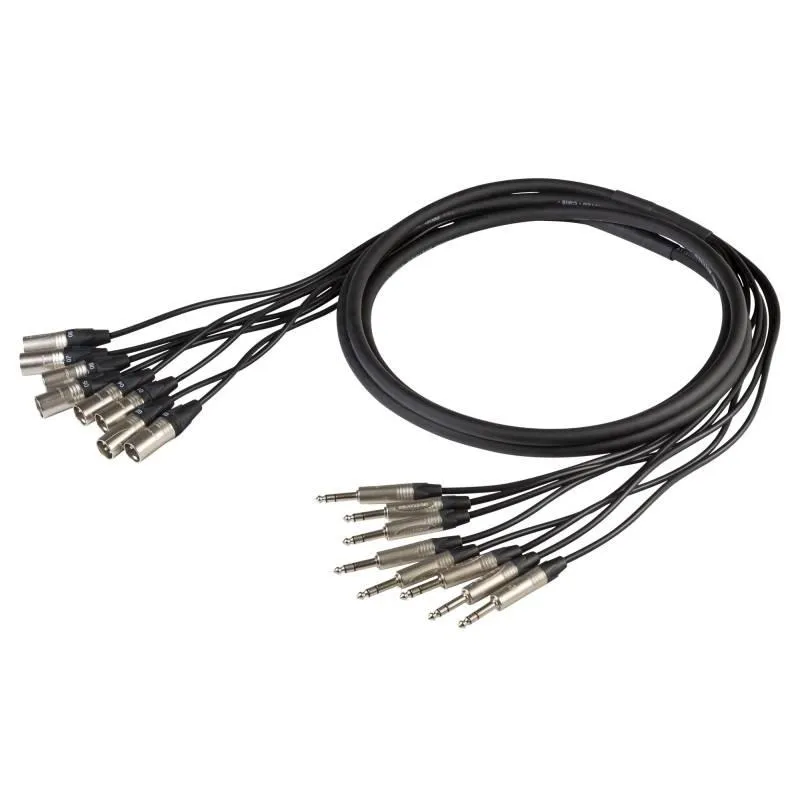 Proel Studio Loom Neutrik 8xXLR Ma > 8x6.3mm ST 4m