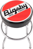 Bigsby Round Logo Barstool Black Red and White 24