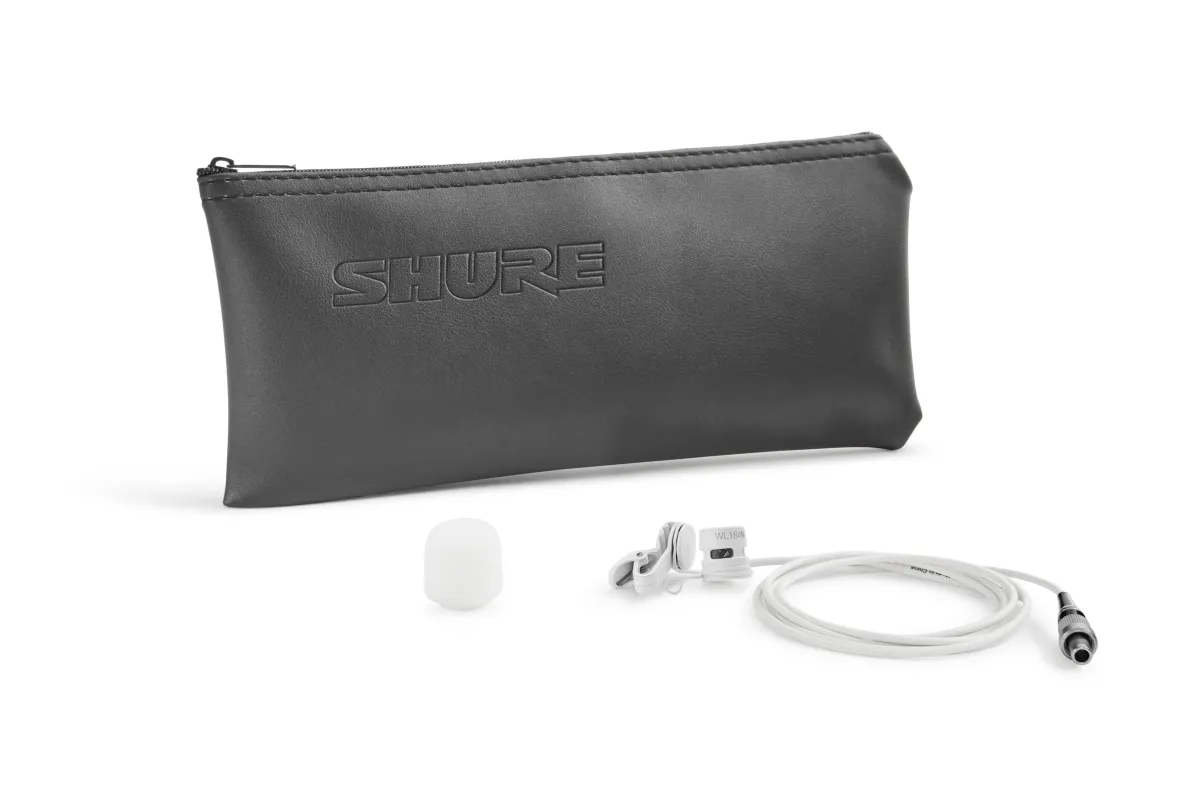 Shure WL184M Lavalier Microphone Supercardioid White LEMO
