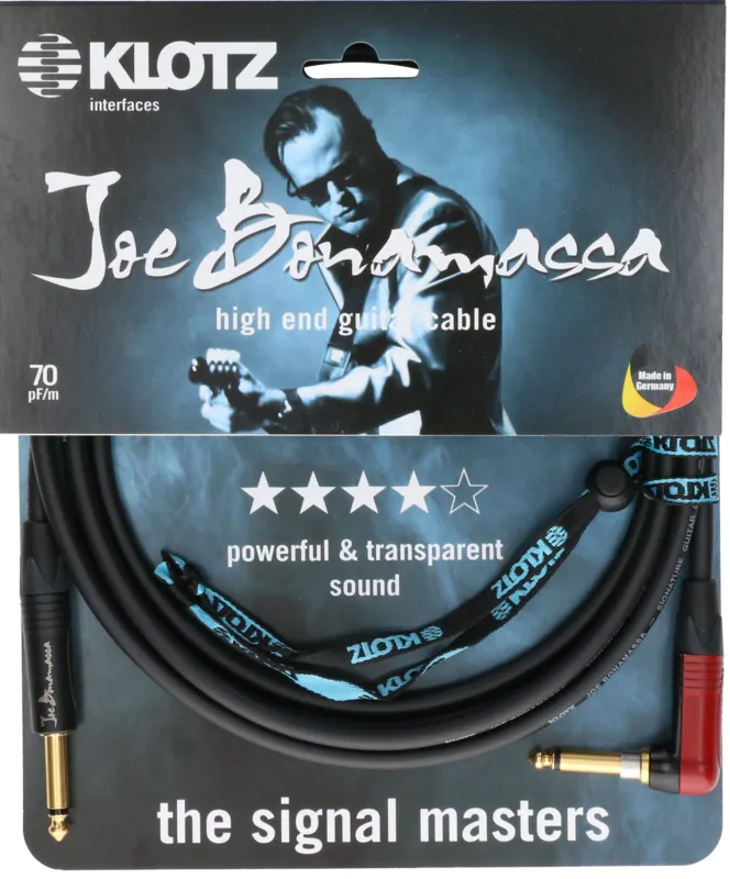 Klotz Joe Bonamassa 6.3mm Ma MO > 6.3mm Ma MO Angled Silent Plug 9m
