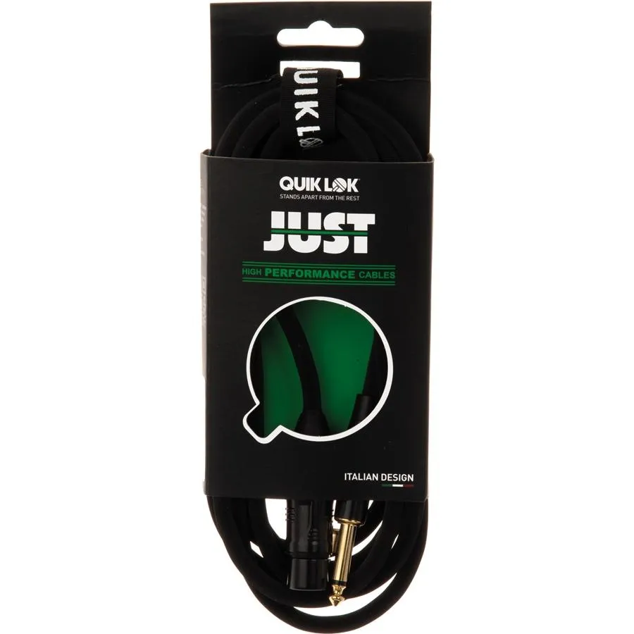 Quik Lok 1xXLR Fe > 1x6.3mm Ma MO Gold 1m