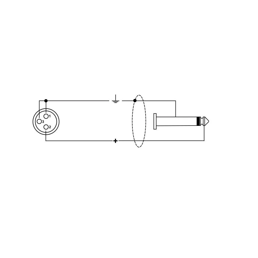 Quik Lok 1xXLR Fe > 1x6.3mm Ma MO Gold 2m