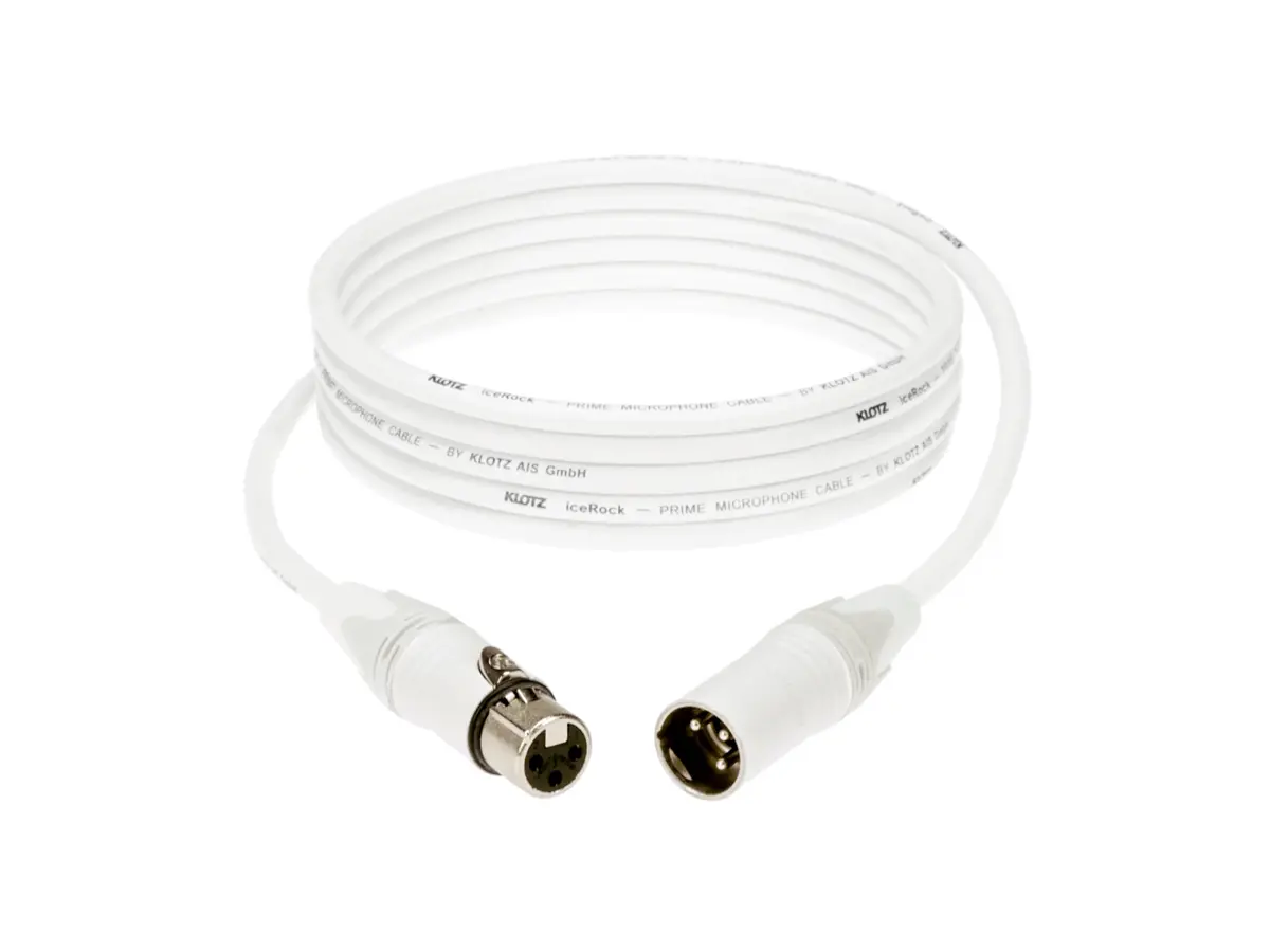 Klotz IceRock XLR Cable 3-pin White 7.5m