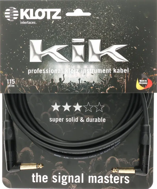 Klotz 1x6.3mm Ma MO > 1x6.3mm Ma MO Angled KIK 4.5m