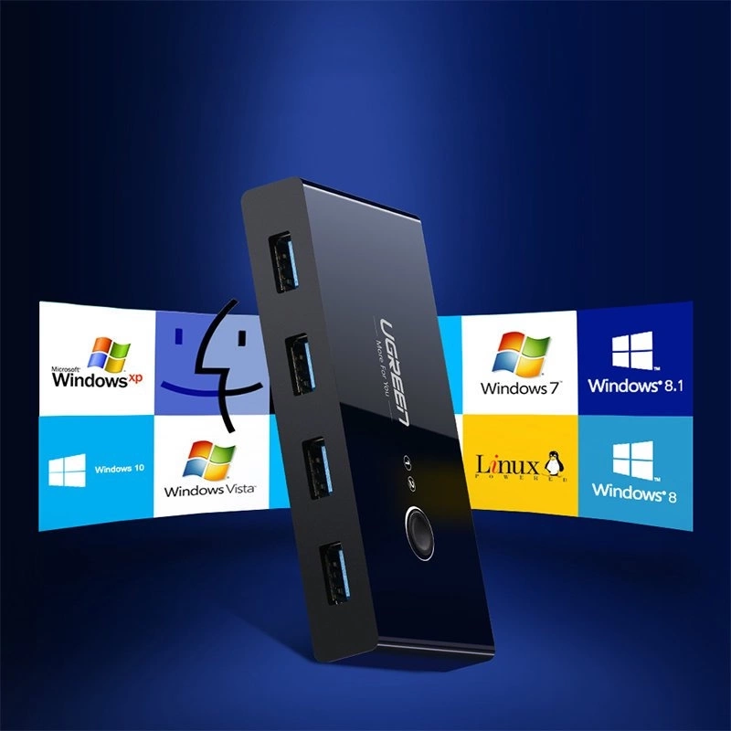 Ugreen HUB switch 4xUSB 3.2 Gen 1 USB splitter 2 computers Black