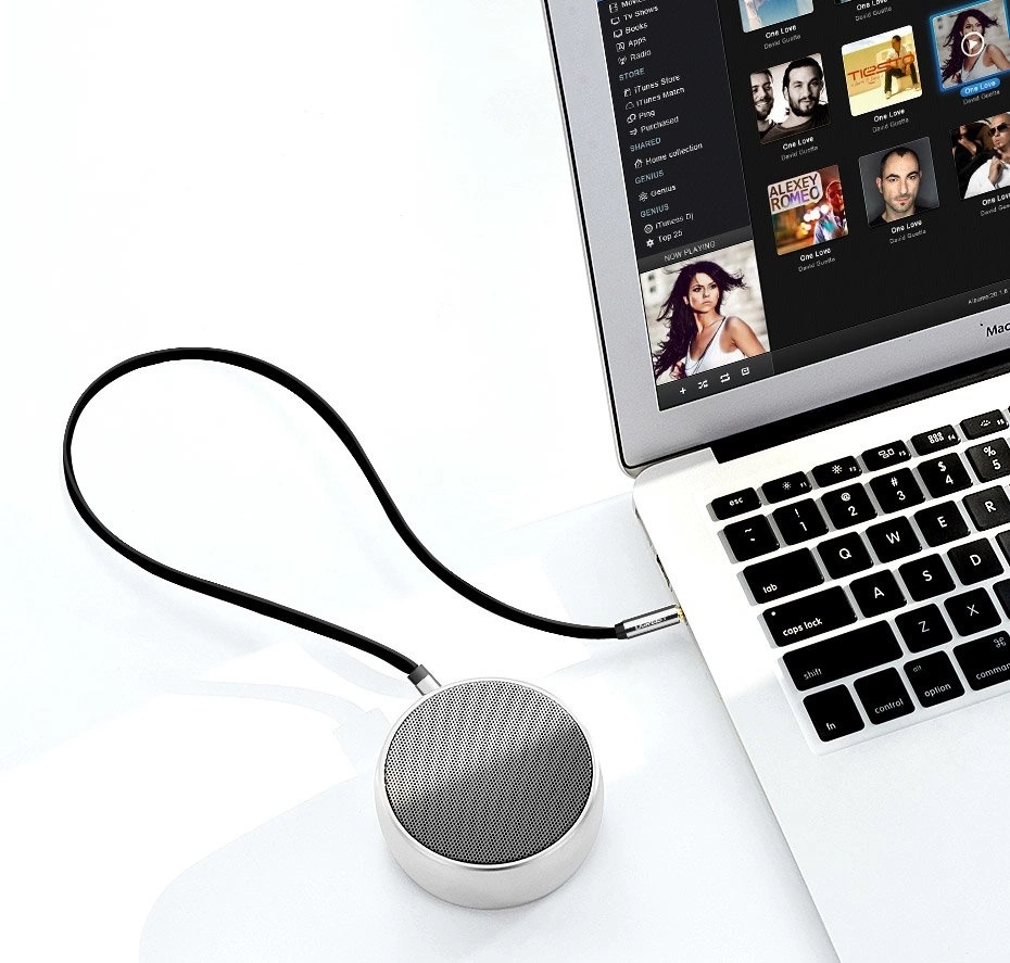 Ugreen AUX Cable 3.5mm Ma ST > 3.5mm Ma ST Angled 1m Silver