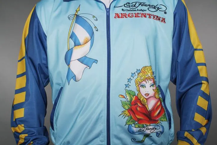 Ed Hardy Argentina Print Trackjacket Blue S