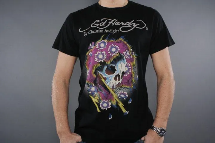 Ed Hardy Beautiful Ghost Tee Black l