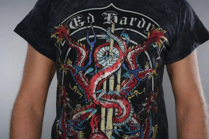 Ed Hardy Snake & Shoots Crystal Black XL
