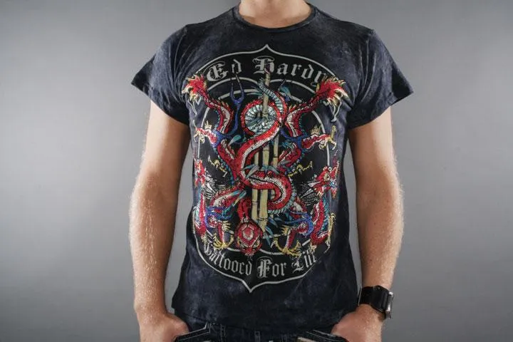 Ed Hardy Snake & Shoots Crystal Black XL