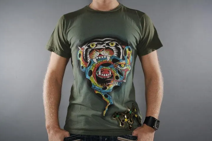 Ed Hardy Wild Panther & Snake Green M