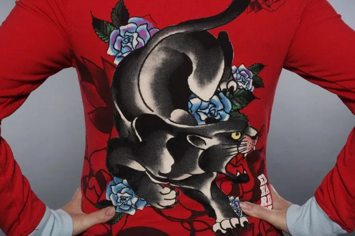 Ed Hardy Panther Run Zip Hood Red M