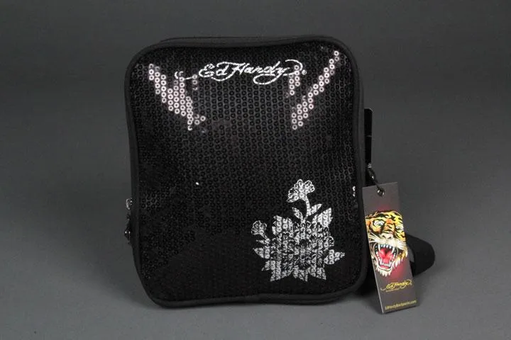 Ed Hardy Gina Side Messenger Bag EB08GINPNY Black
