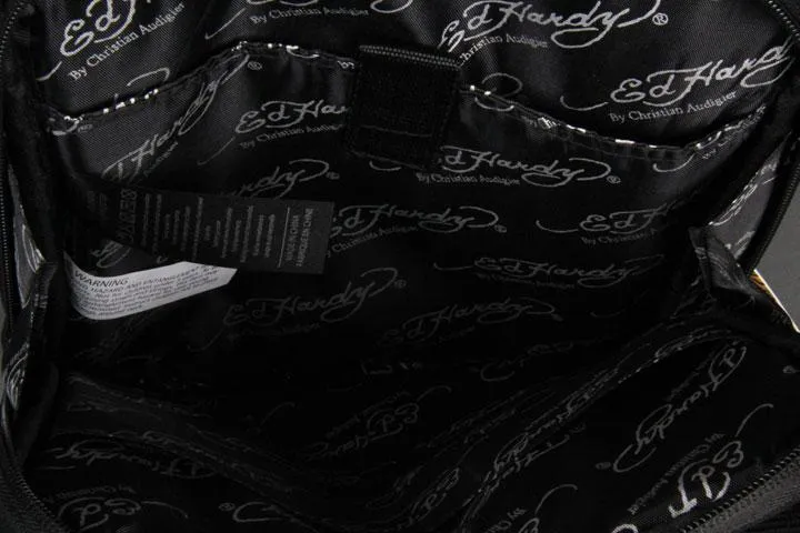 Ed Hardy Gina Side Messenger Bag EB08GINPNY Black