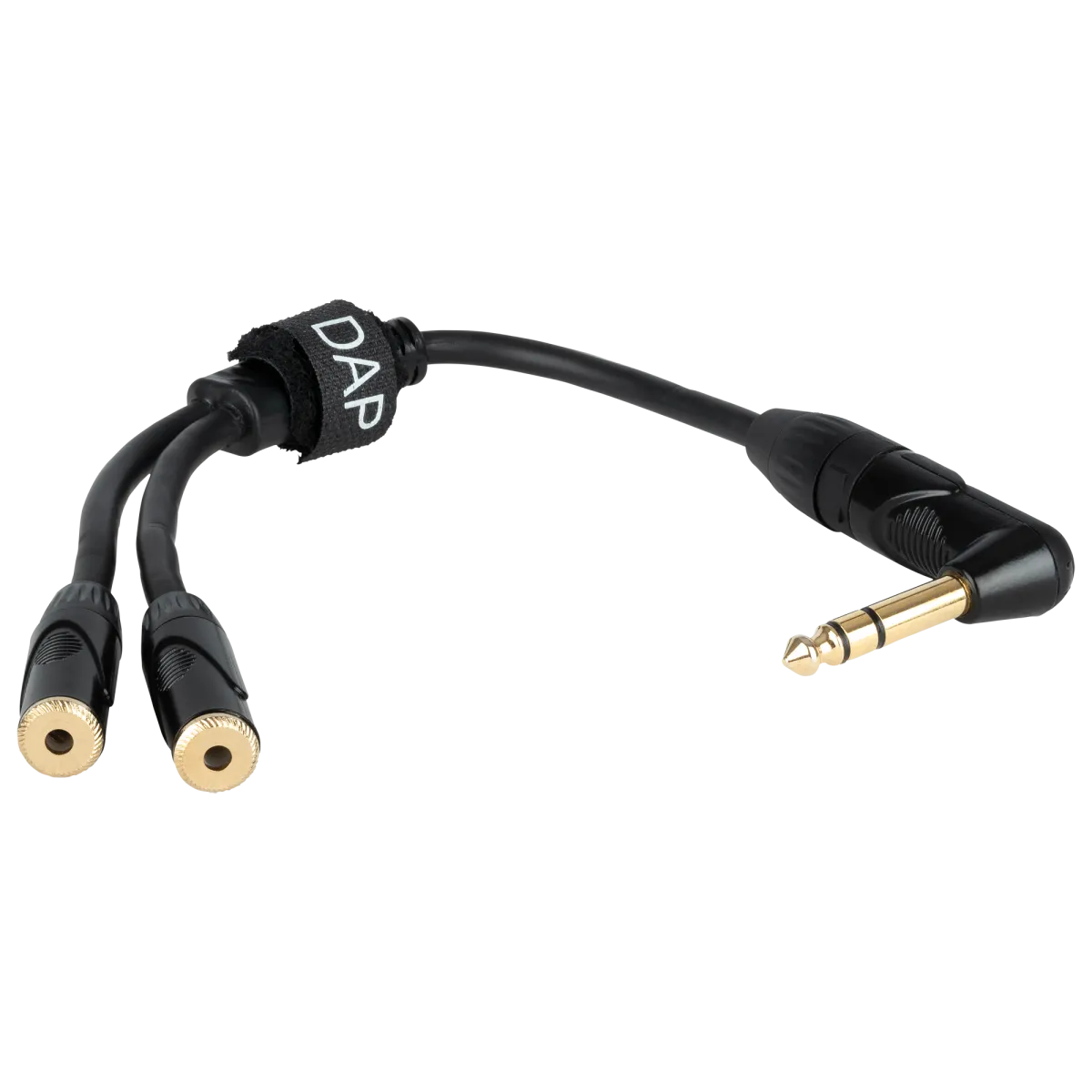 DAP Audio 6.3mm Ma ST Angled > 2 x 3.5mm Fe ST 0.3m