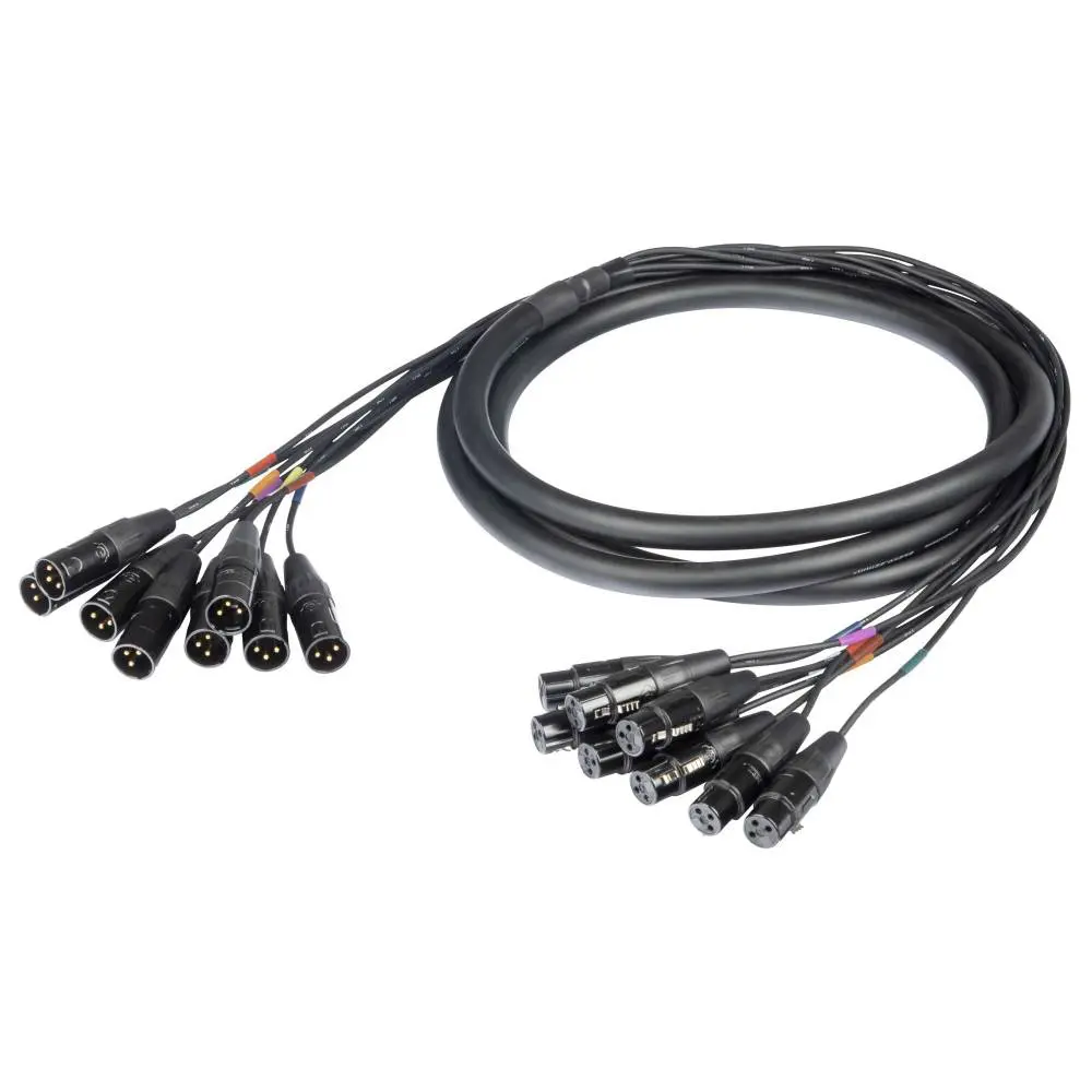 Proel Studio Loom 8xXLR Ma > 8 XLR Fe 3-pin 3m