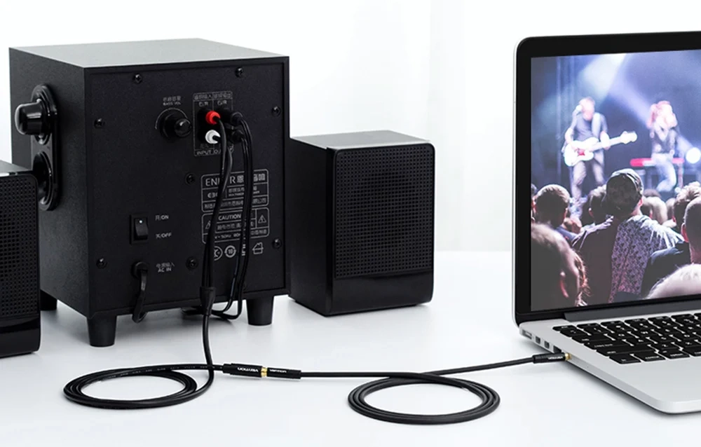 Vention 3.5mm Fe ST > 2 x RCA Ma Black 1m