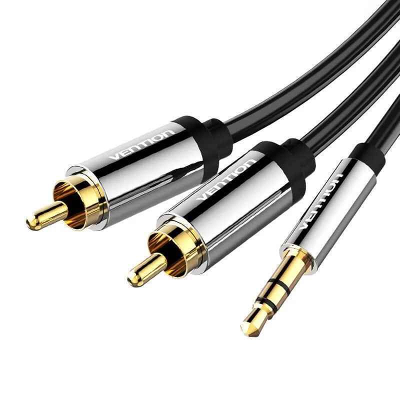 Vention 3.5mm Ma ST > 2 x RCA Ma Black 3m