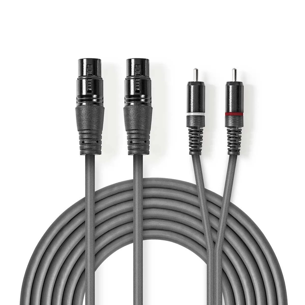 Nedis 2xXLR Fe > 2xRCA Ma Grey 1.5m
