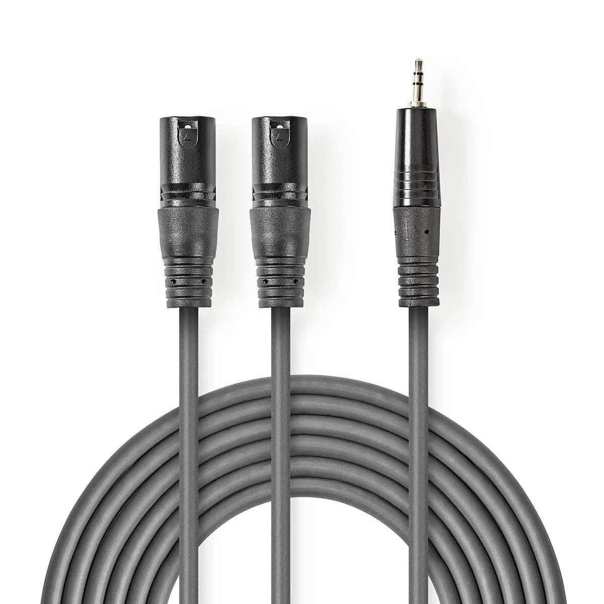Nedis 1x3.5mm Ma ST > 2xXLR Ma Grey 1.5m