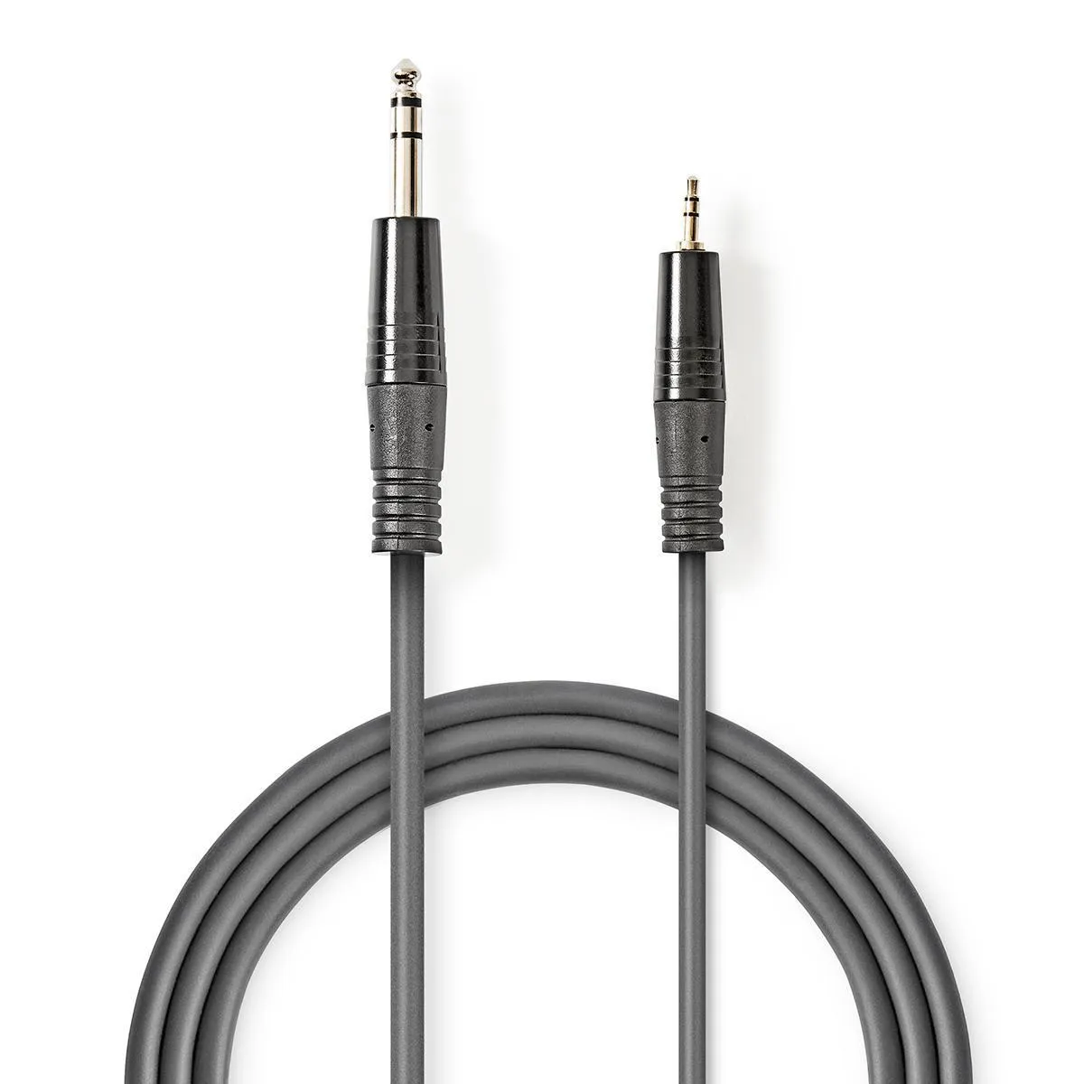 Nedis 1x6.3mm Ma ST > 1x.3.5mm Ma ST Grey 1.5m