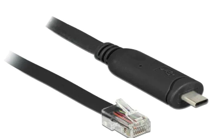 Delock Adapter USB-C 2.0 Ma > 1xRS-232 RJ45 Ma 2m Black