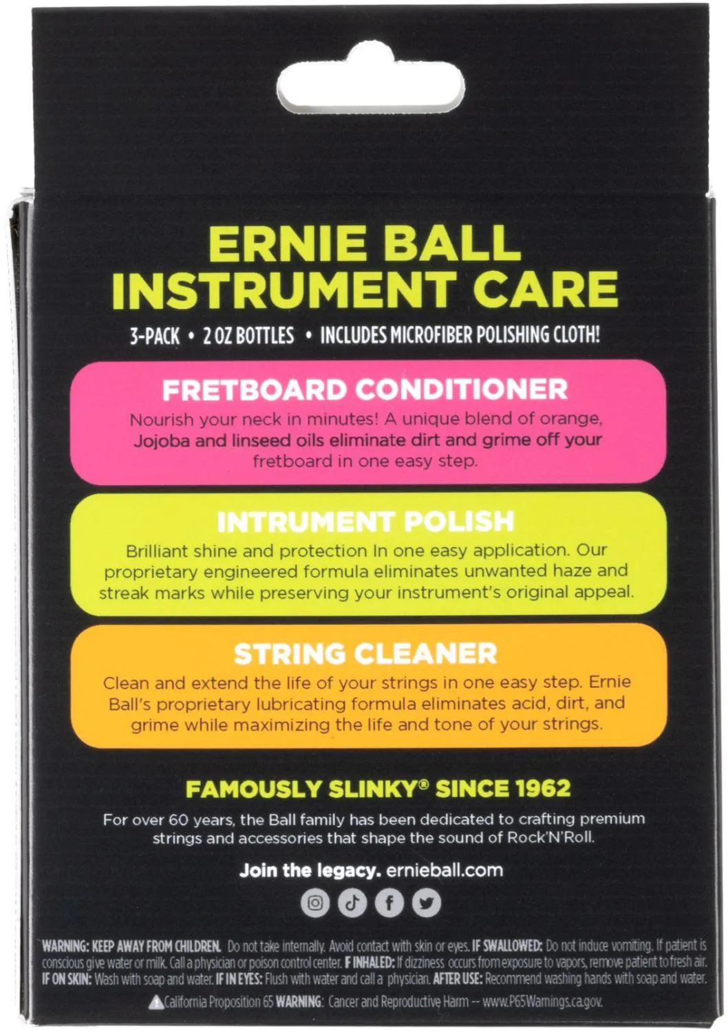 Ernie Ball EB-4225 Instrument Care 3-Pack