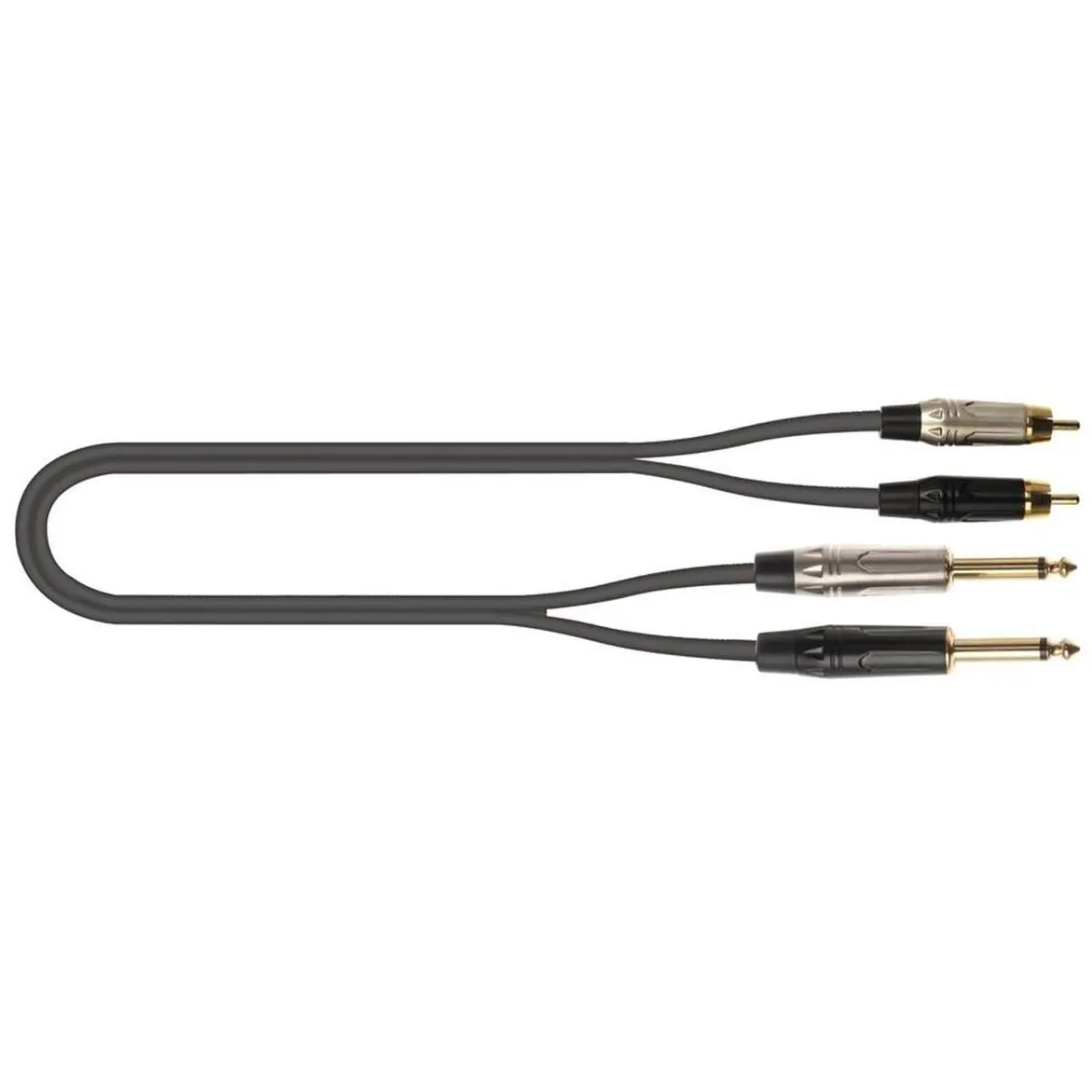 Quik Lok 2xRCA Ma > 2x6.3mm Ma MO 1m