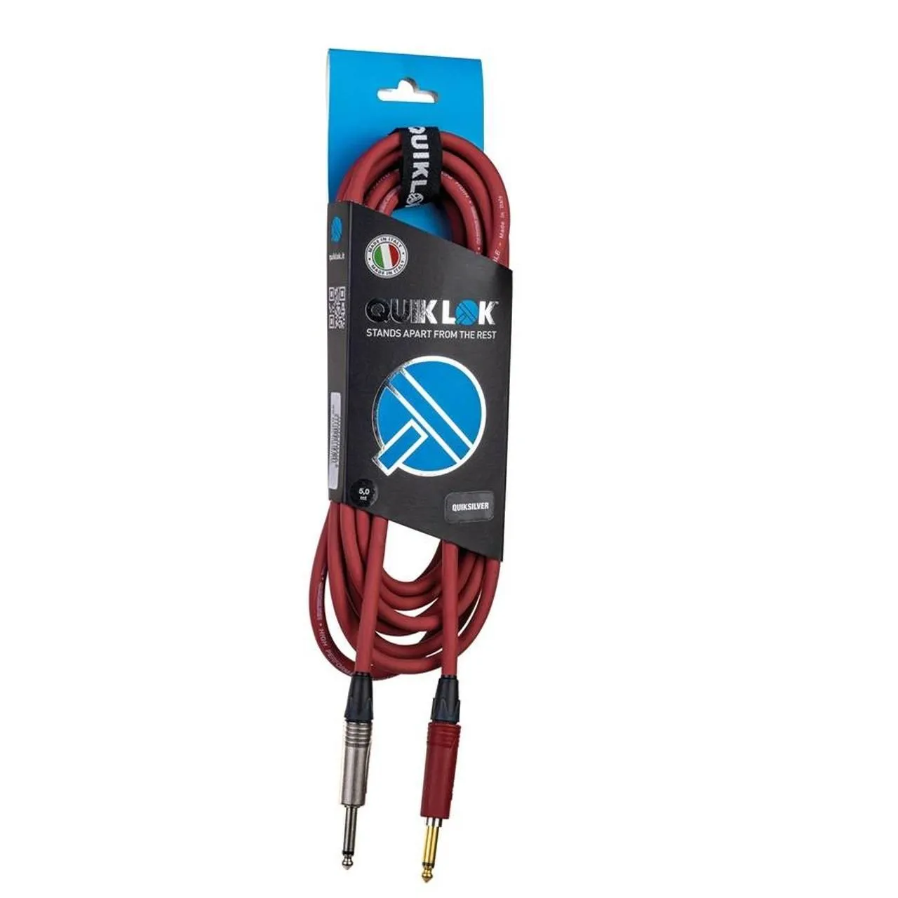 Quik Lok 1x6.3mm Ma MO > 1x6.3mm Ma MO Red Silent 5m