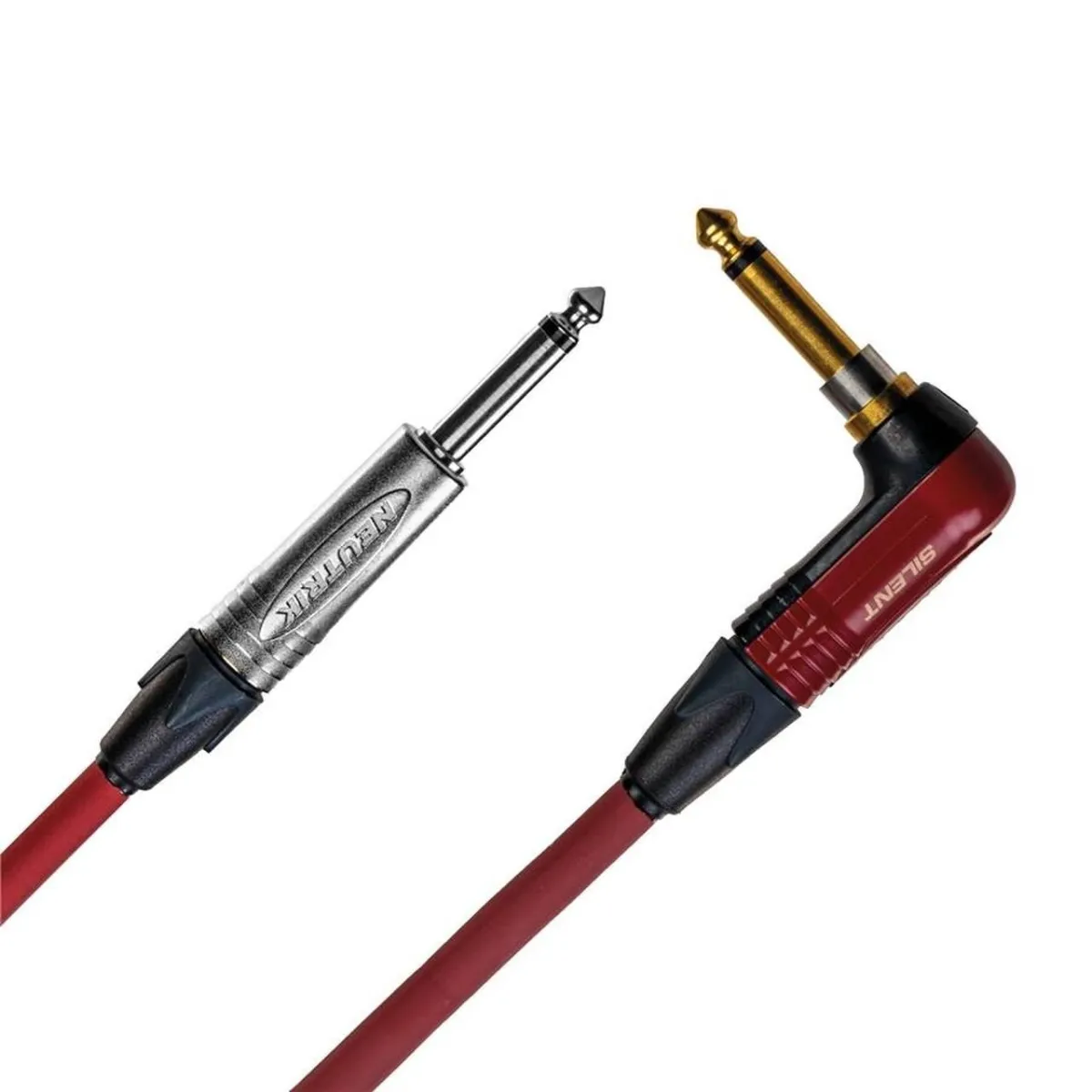 Quik Lok 1x6.3mm Ma MO > 1x6.3mm Ma Angled MO Red Silent 5m