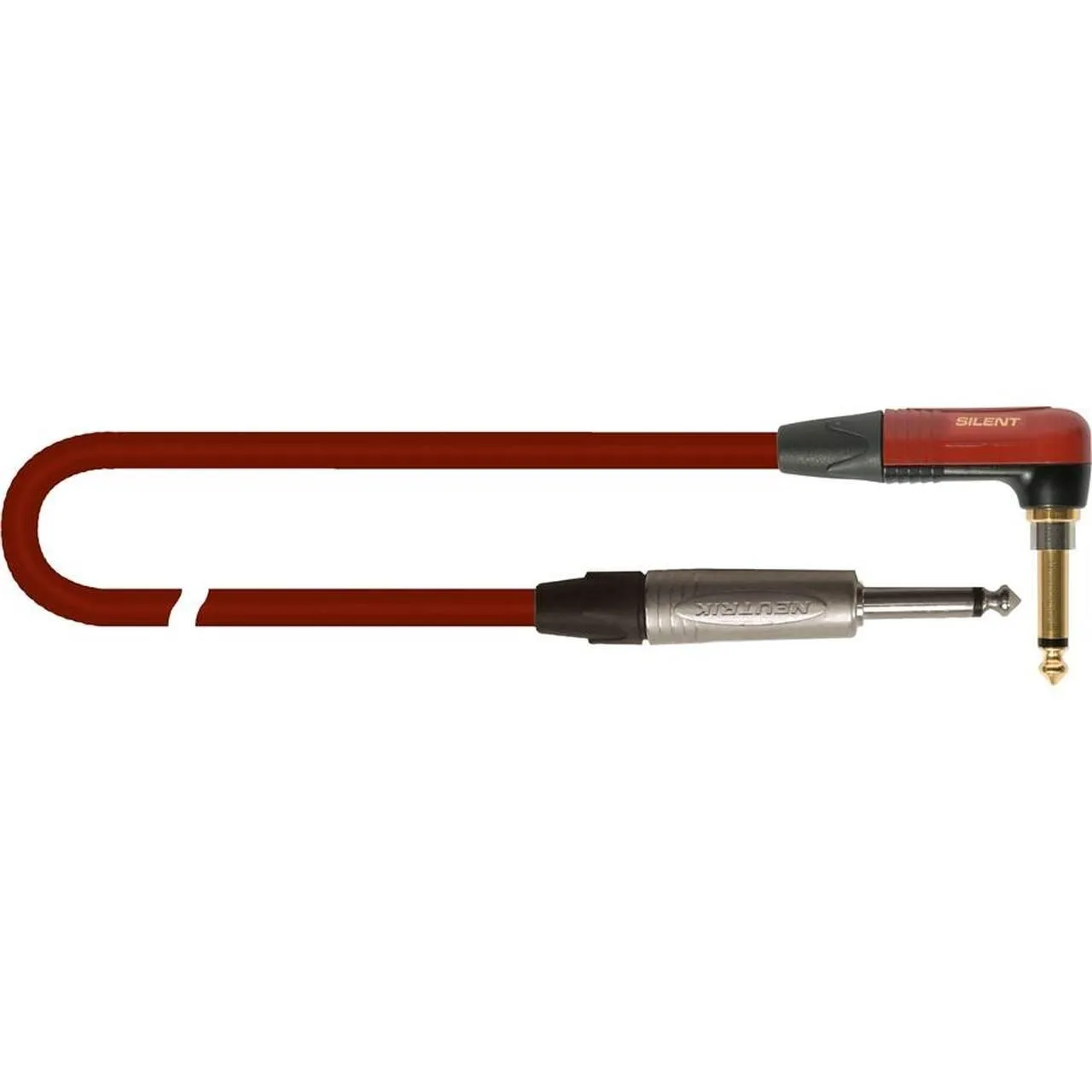 Quik Lok 1x6.3mm Ma MO > 1x6.3mm Ma Angled MO Red Silent 5m