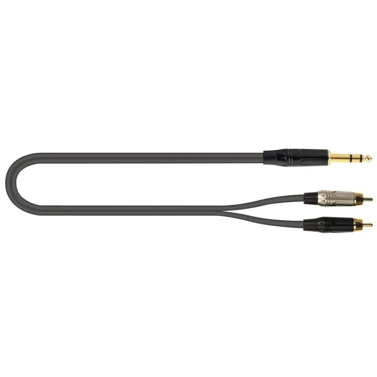 Quik Lok 1x6.3mm Ma ST > 2xRCA Ma 1m