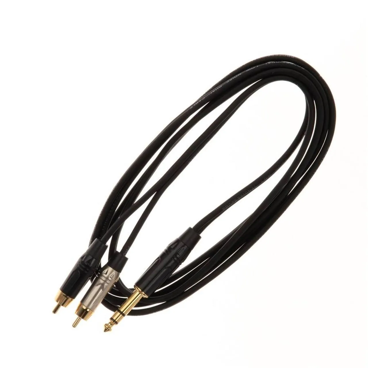 Quik Lok 1x6.3mm Ma ST > 2xRCA Ma 1m