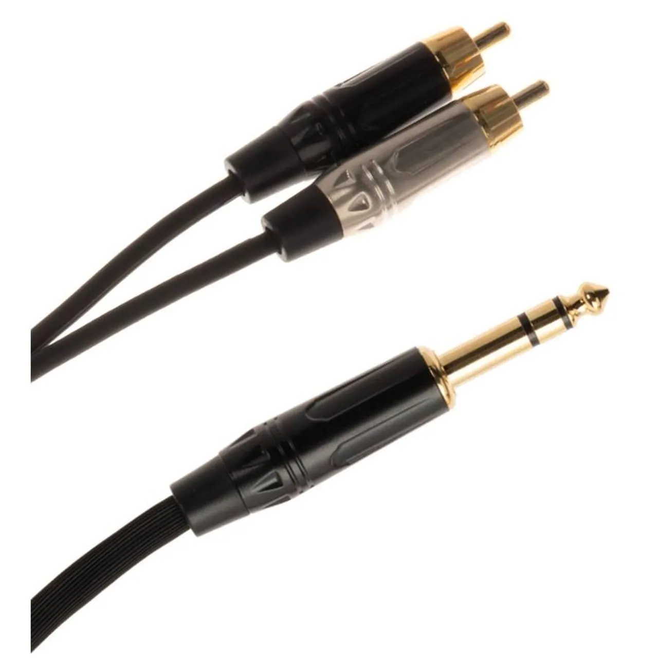Quik Lok 1x6.3mm Ma ST > 2xRCA Ma 1m