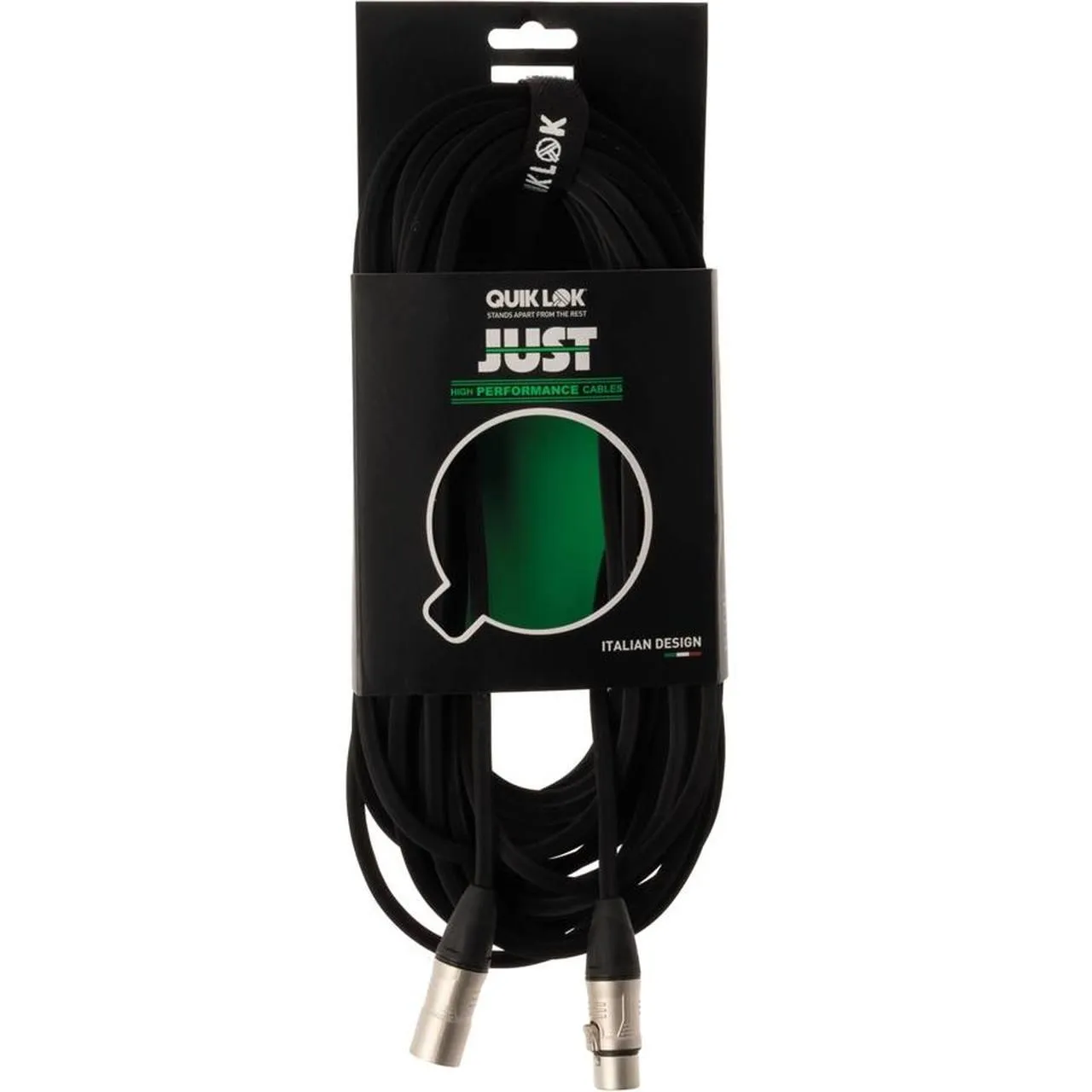 Quik Lok 1xXLR Ma > 1xXLR Fe Black/Silver 0.5m