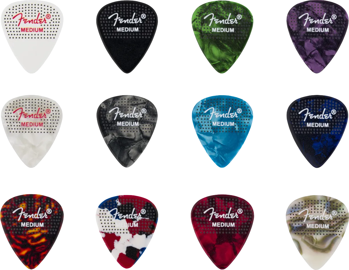 Fender 351 Dotted Celluloid Picks 12-Pack Medium