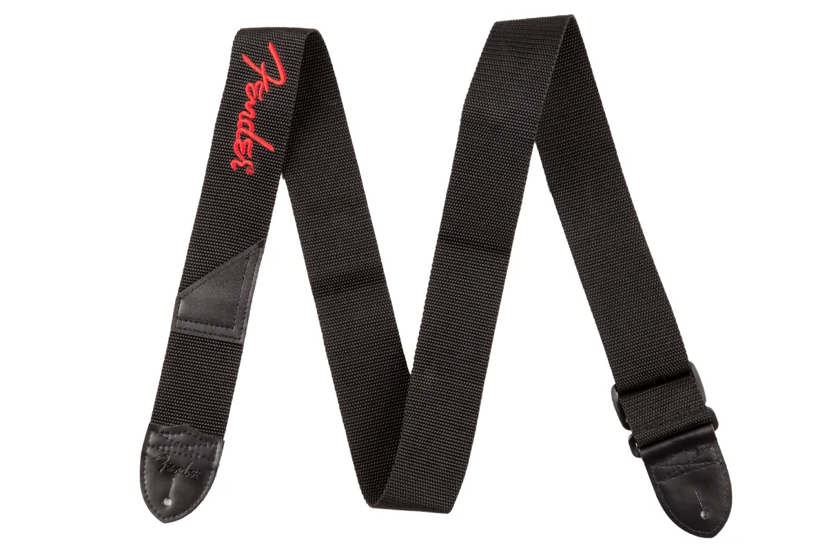 Fender Black Strap Red Logo