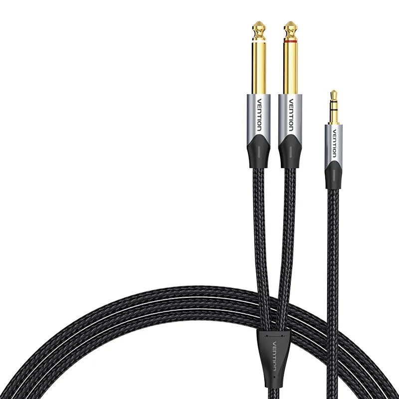 Vention 3.5mm Ma ST > 2x6.3mm Ma MO Grey 8m