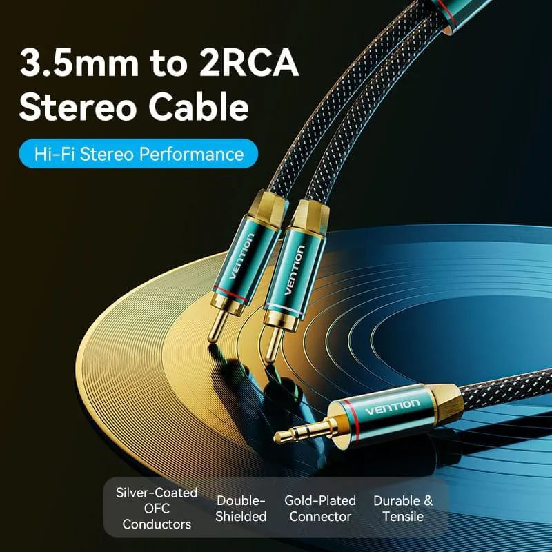Vention 1x3.5mm Ma ST > 2xRCA Ma Hi-Fi 0.5m