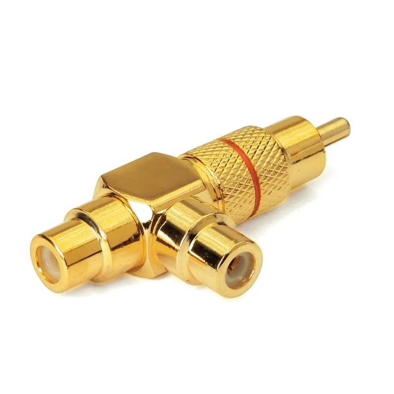 Dynavox RCA Coupling Plug 2 Socket Red Goldplated