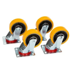 RCF Kit 4 Swivel Castor 100mm Wheels with Roller Bearing