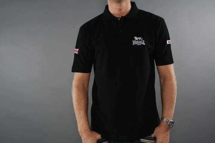 Lonsdale London Drew Polo Black XL