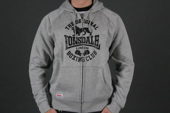 Lonsdale London Club Logo Hooded Zip Grey S