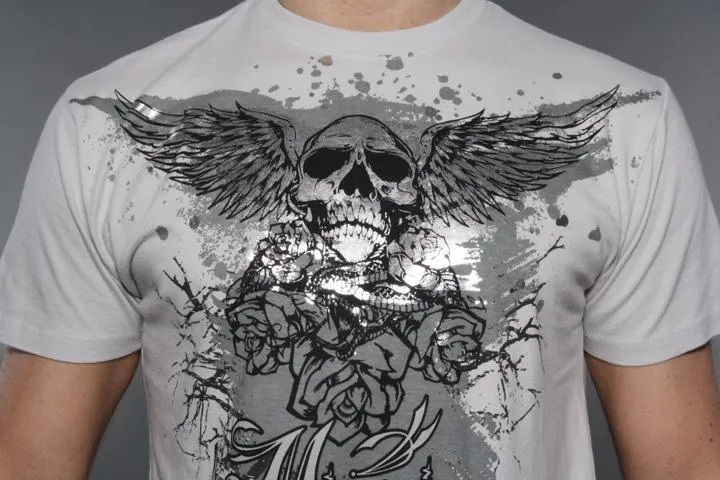 Miami Ink Flying Skull Grey XL