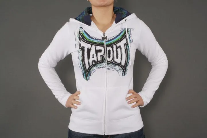 Tapout Sketch Zip Up Hood White M