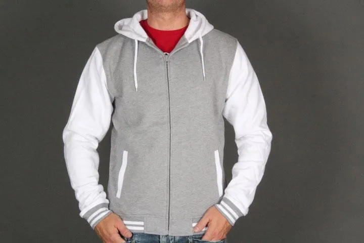Urban Classics 2-Tone Zip Hoody TB287 Wh/Gr XS