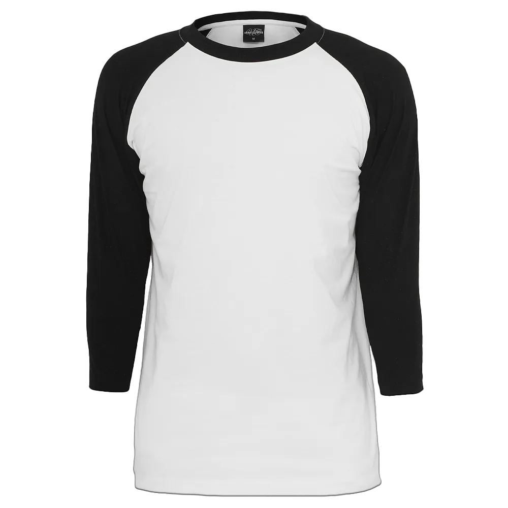Urban Classics TB366 Contrast 3/4 Sleeve Raglan Tee Wh/Bk S