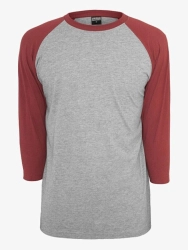 Urban Classics TB366 Contrast 3/4 Sleeve Raglan Tee Cha/Burg S